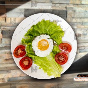 عکس با کیفیت دوربری شده بشقاب نیمرو