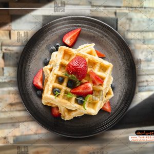 عکس دوربری شده بشقاب وافل